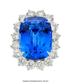 55238: Sapphire, Diamond, White Gold Ring Stones: Cush