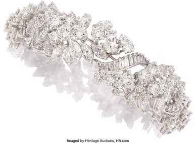 55242: Diamond, Platinum Bracelet Stones: Marquise-sha