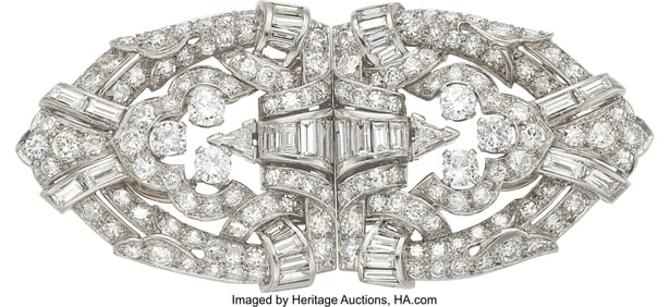 55263: Art Deco Diamond, Platinum, White Gold Converti