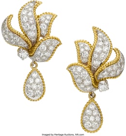 55287: Vourakis Diamond, Gold Earrings Stones: Full an