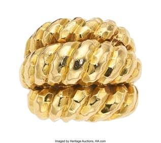 55290: David Webb Gold Ring Metal: 18k gold Marked: fo