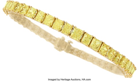 55305: Colored Diamond, Gold Bracelet Stones: Rectang