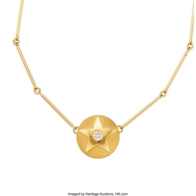 55306: Diamond, Gold Necklace Stones: Full-cut diamond