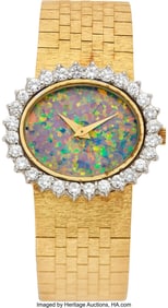 55313: Bueche-Girod Diamond, Opal, Gold Watch Case: 29