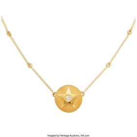 55314: Diamond, Gold Necklace Stones: Full-cut diamond