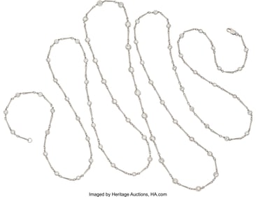 55317: Diamond, Platinum Necklace Stones: Full-cut dia