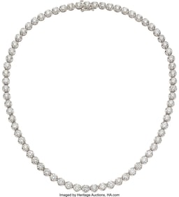 55325: Diamond, Platinum Necklace Stones: Full-cut dia