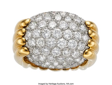 55332: David Webb Diamond, Platinum, Gold Ring Stones: