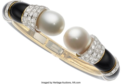 55335: David Webb South Sea Cultured Pearl, Diamond, E