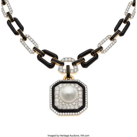 55336: David Webb South Sea Cultured Pearl, Diamond, E