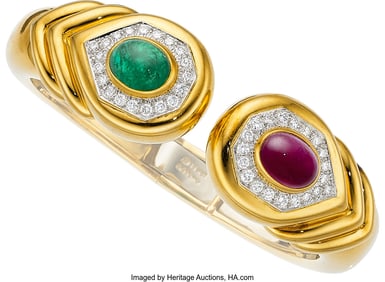 55339: David Webb Emerald, Ruby, Diamond, Platinum, Go