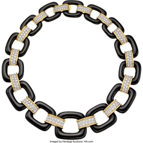 55343: David Webb Diamond, Enamel, Platinum, Gold Neck