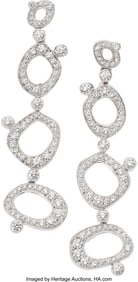 55348: Diamond, White Gold Earrings Stones: Full-cut d