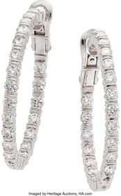55350: Van Cleef & Arpels Diamond, White Gold Earrings