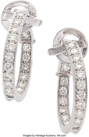 55351: Van Cleef & Arpels Diamond, White Gold Earrings