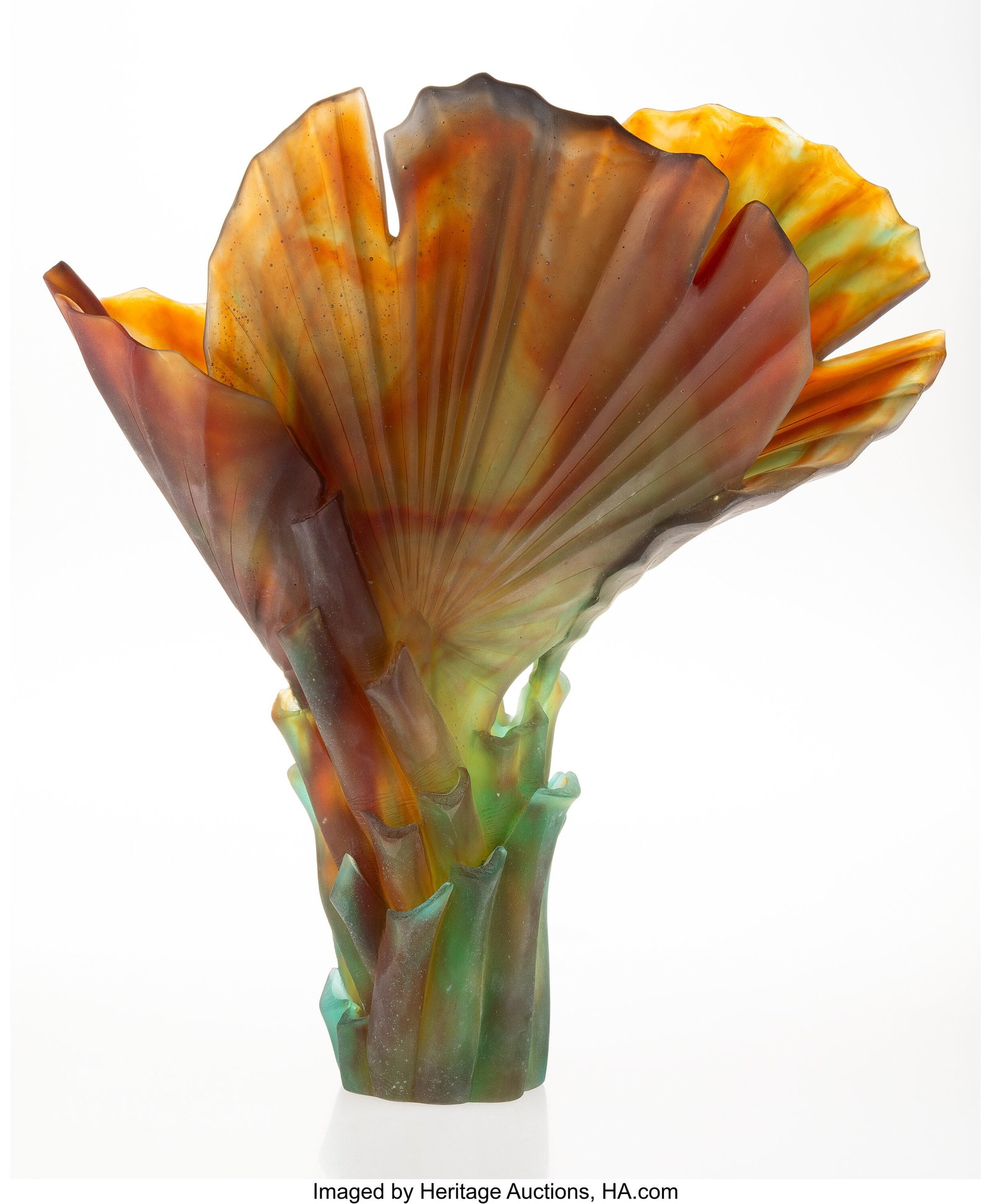 Emilio Robbia for Daum Palm Magnum, late 20th ce: Emilio Robbia for Daum Palm Magnum, late 20th century Pâte de verre 22-1/2 inches (57.1 cm) Ed. 57/388 Marks: Emilio Robbia, Daum, France&