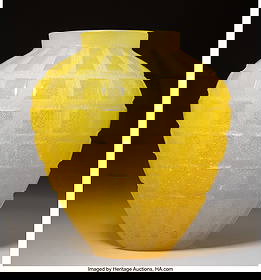 Daum Large Rythmes Vase, late 20th century Pate: Daum Large Rythmes Vase, late 20th century Pate-de-Verre glass 11 inches (28 cm) Marks: Daum, France PROVENANCE: Christies, London, England, Christi