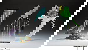 Daum Vase and Two Table Articles, late 20th cent: Daum Vase and Two Table Articles, late 20th century Pâte de verre, clear glass 9-1/2 inches (24.1 cm) (each, approximately) Marks: Daum Fra