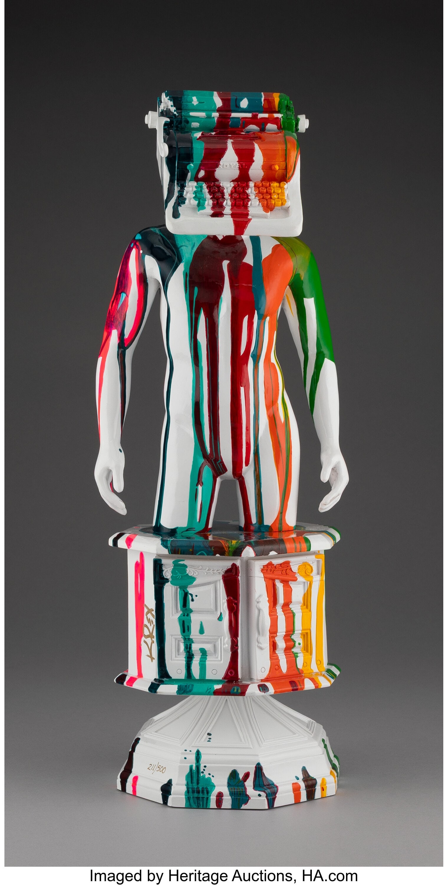 Kre8 KRE8 Your History, 2023 Hand painted resin: Kre8 KRE8 Your History, 2023 Hand painted resin 17 x 6-1/4 x 5 inches (43.2 x 15.9 x 12.7 cm) Ed. 211/500 Signed & numbered by the artist on bas