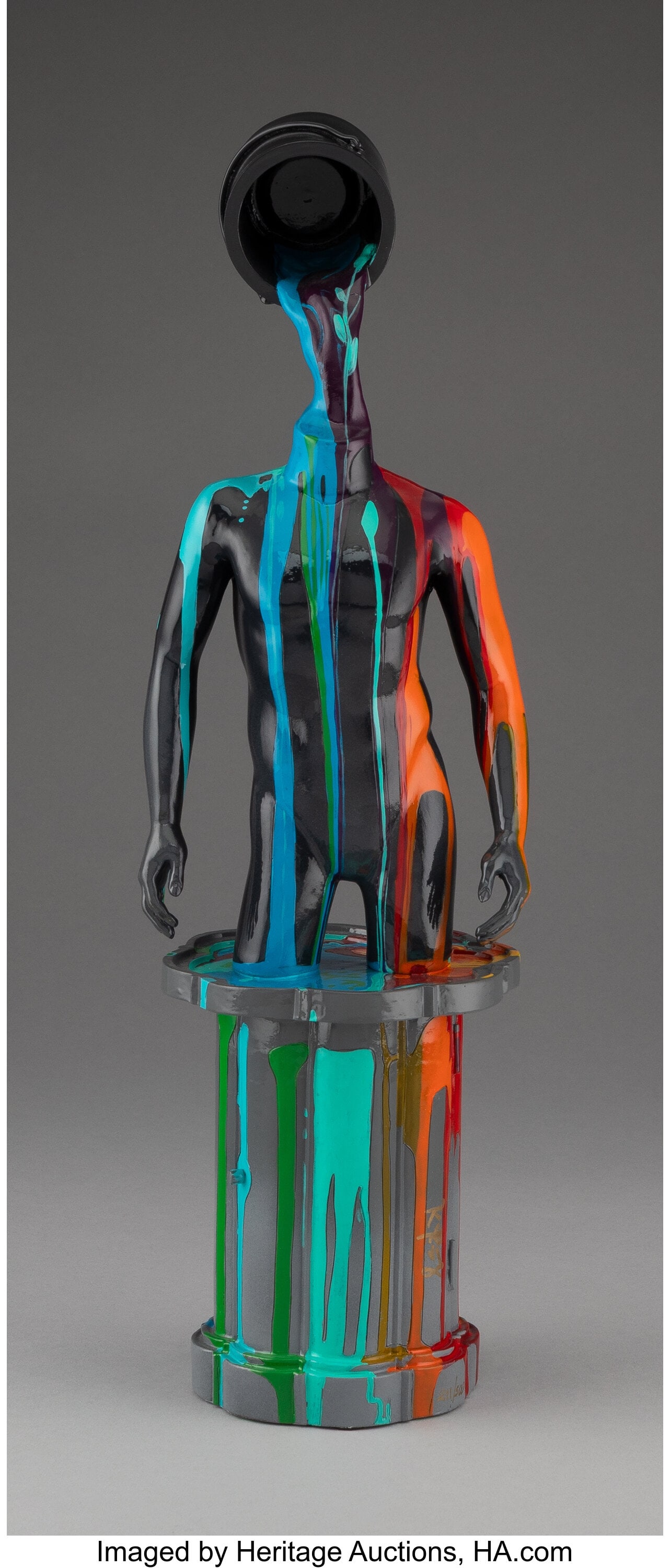 Kre8 Compelled to KRE8, 2023 Hand painted resin: Kre8 Compelled to KRE8, 2023 Hand painted resin 17 x 5 x 5 inches (43.2 x 12.7 x 12.7 cm) Ed. 211/500 Signed & numbered by the artist on base Proper