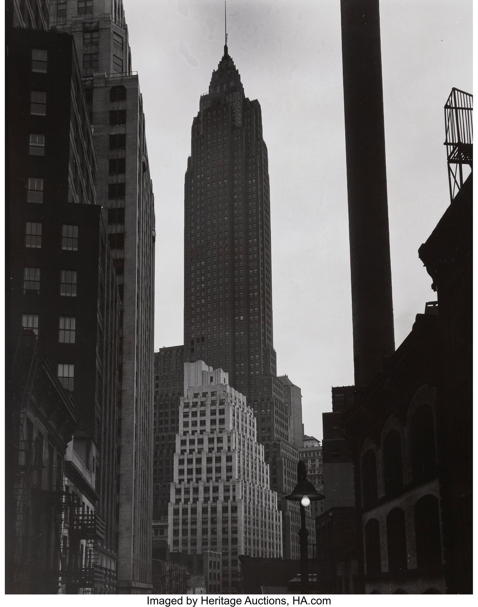 Todd Webb (American, 1905-2000) From Fulton Stre: Todd Webb (American, 1905-2000) From Fulton Street "El" Station, New York City, 1948 Gelatin silver print, printed later 13-1/2 x 10-3/4 inches (34&perio