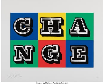 43103&colon; Ben Eine &lpar;b&period; 1970&rpar; Change&comma; 2016 Screenprint in c