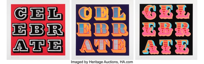 43104&colon; Ben Eine &lpar;b&period; 1970&rpar; Celebrate &lpar;three works&rpar;&comma; 2016