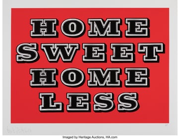 43105&colon; Ben Eine &lpar;b&period; 1970&rpar; Home Sweet Homeless&comma; 2017 Scr