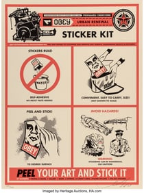 43135&colon; Shepard Fairey &lpar;b&period; 1970&rpar; Sticker Kit Print&comma; 2009