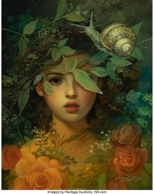 43184&colon; Annie Stegg Gerard &lpar;20th Century&rpar; Shy&comma; 2022 Oil 