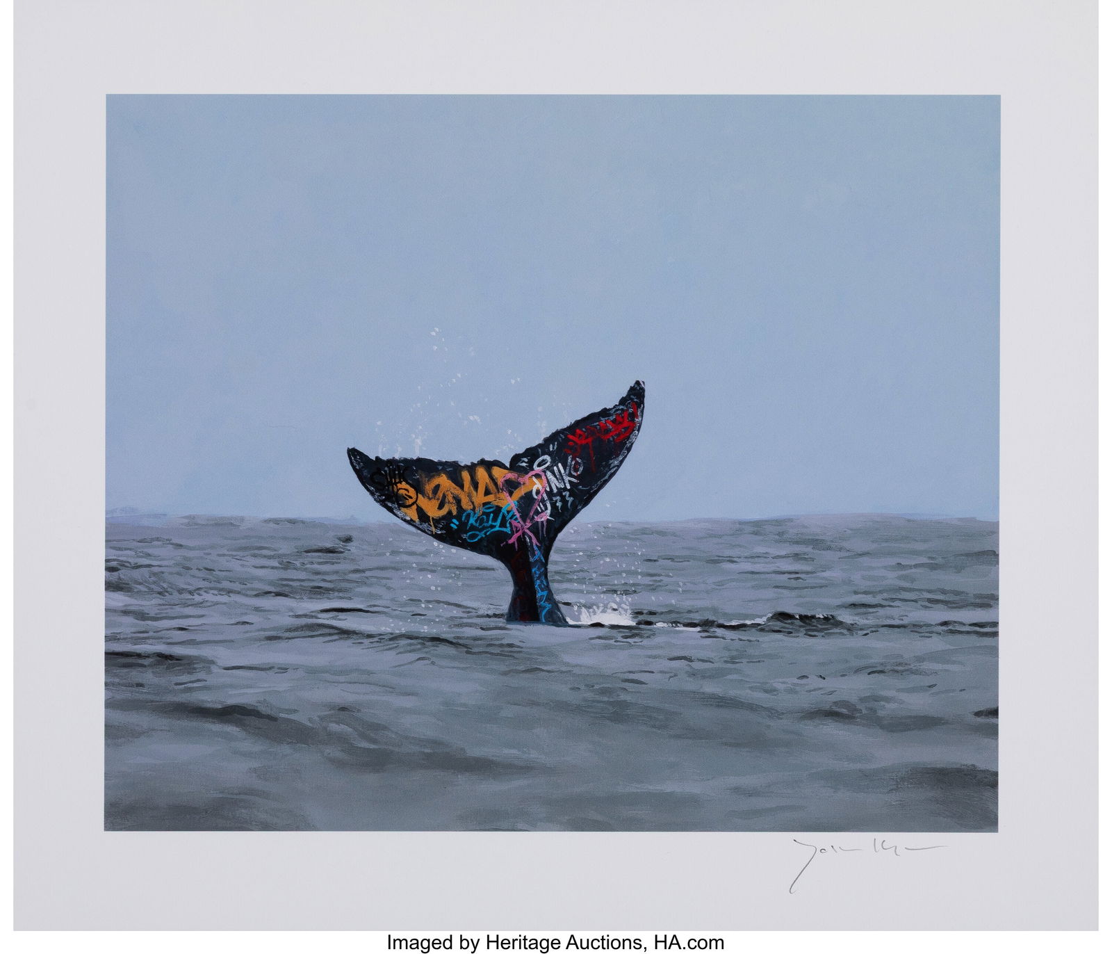 Josh Keyes (b. 1969) Descent, 2016 Archival pigm: Josh Keyes (b. 1969) Descent, 2016 Archival pigment print in colors on wove paper 10 x 12 inches (25.4 x 30.5 cm) (sheet) Signed in pencil lowe