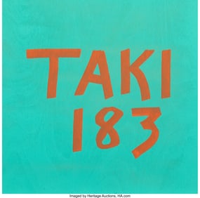 43387&colon; Taki 183 &lpar;b&period; 1954&rpar; Untitled Acrylic on wooden pa