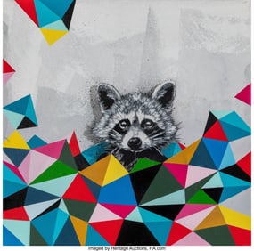 43431&colon; Hama Woods &lpar;b&period; 1981&rpar; Raccoon in Deep&comma; 2020 Acryl