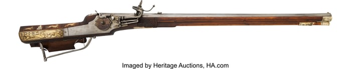 40003: A German Wheellock Sporting Rifle, Stamped with