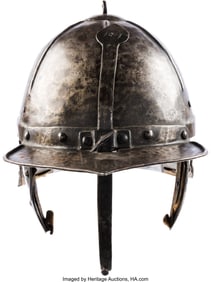 40005: English Civil War Lobster-Tail Helmet. A 17th-