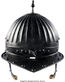 40006: Zischagge Lobster-Tailed Pot Helmet. Lobster-t