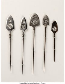 40009: Set of Five Japanese Yanone Arrowheads, Togari-y