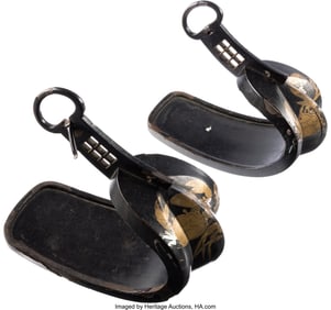 40017: Pair of Japanese Lacquered and Inlaid Abumi Stir