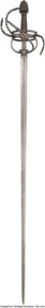 40024: 17th Century Swept Hilt Pierced Rapier. Sword