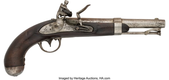 40039: U.S. Model 1836 Martial Flintlock Pistol by A. W