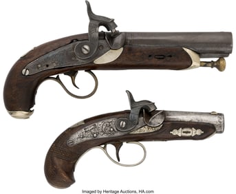 40053: Lot of Two Philadelphia Deringer Percussion Pist