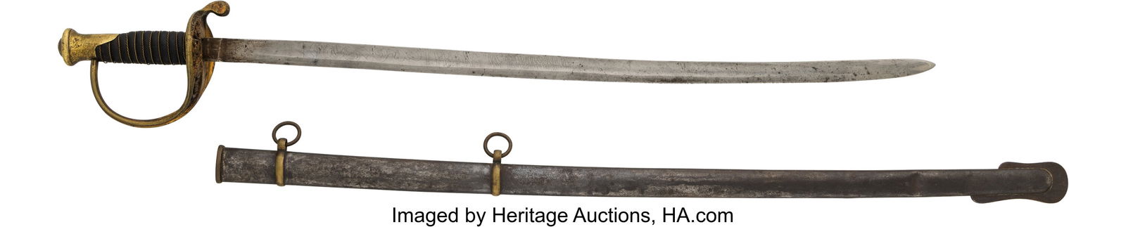 College Hill Confederate Foot Officer's Presenta: College Hill Confederate Foot Officer's Presentation Sword to Lieut. Marshall Smith. 28-inch slightly curved blade, with 24-inch fuller. He was a classmate of Sam Davis and
