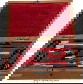 40075: Cased Civil War Trephining Kit. A very nice s