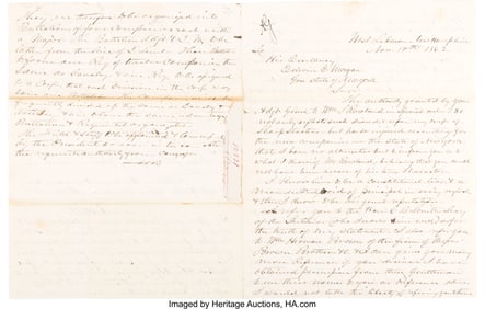 40094: Hiram Berdan War-Date Autograph Letter Signed Tw