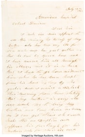 40096: Confederate Nurse's Letter to Colonel Henry B. D