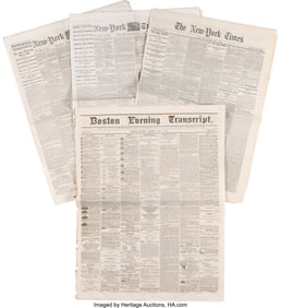 40100: Civil War: Four Newspapers with Battle of Gettys
