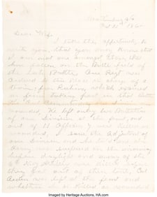 40105: Civil War Soldier's Letter by Seneca R. Cowles o