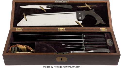 40120: Cased Post Civil War Amputation Kit by W. M. Aut