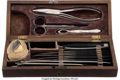 40124: Cased Post Civil War Field Surgical Kit by F.G.