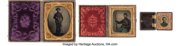 40128: Civil War: Group of Three Tintypes of Unidentifi